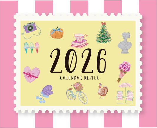 2026 Happy Yellow Paper Refill Desktop Calendar