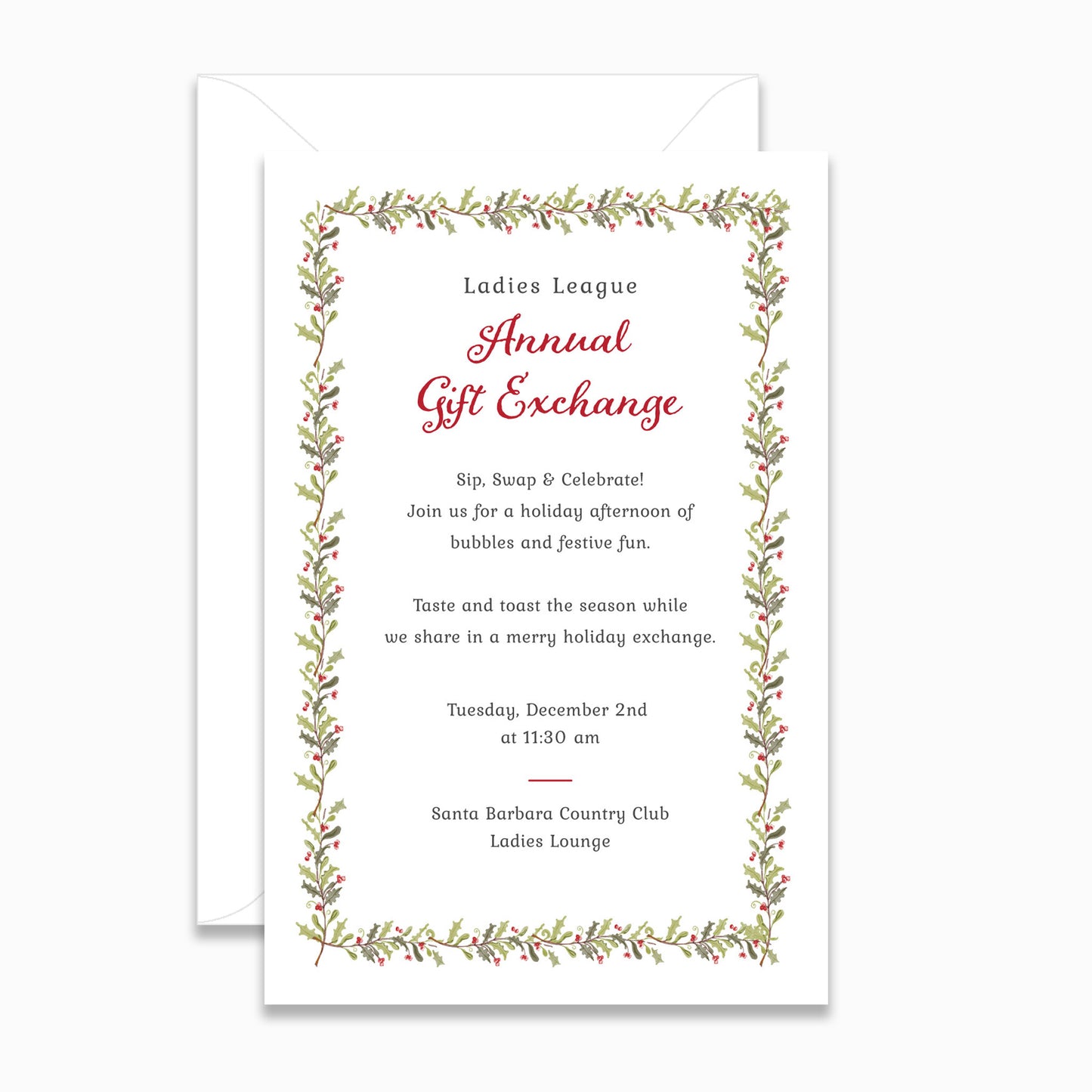Holiday Garland Invitation