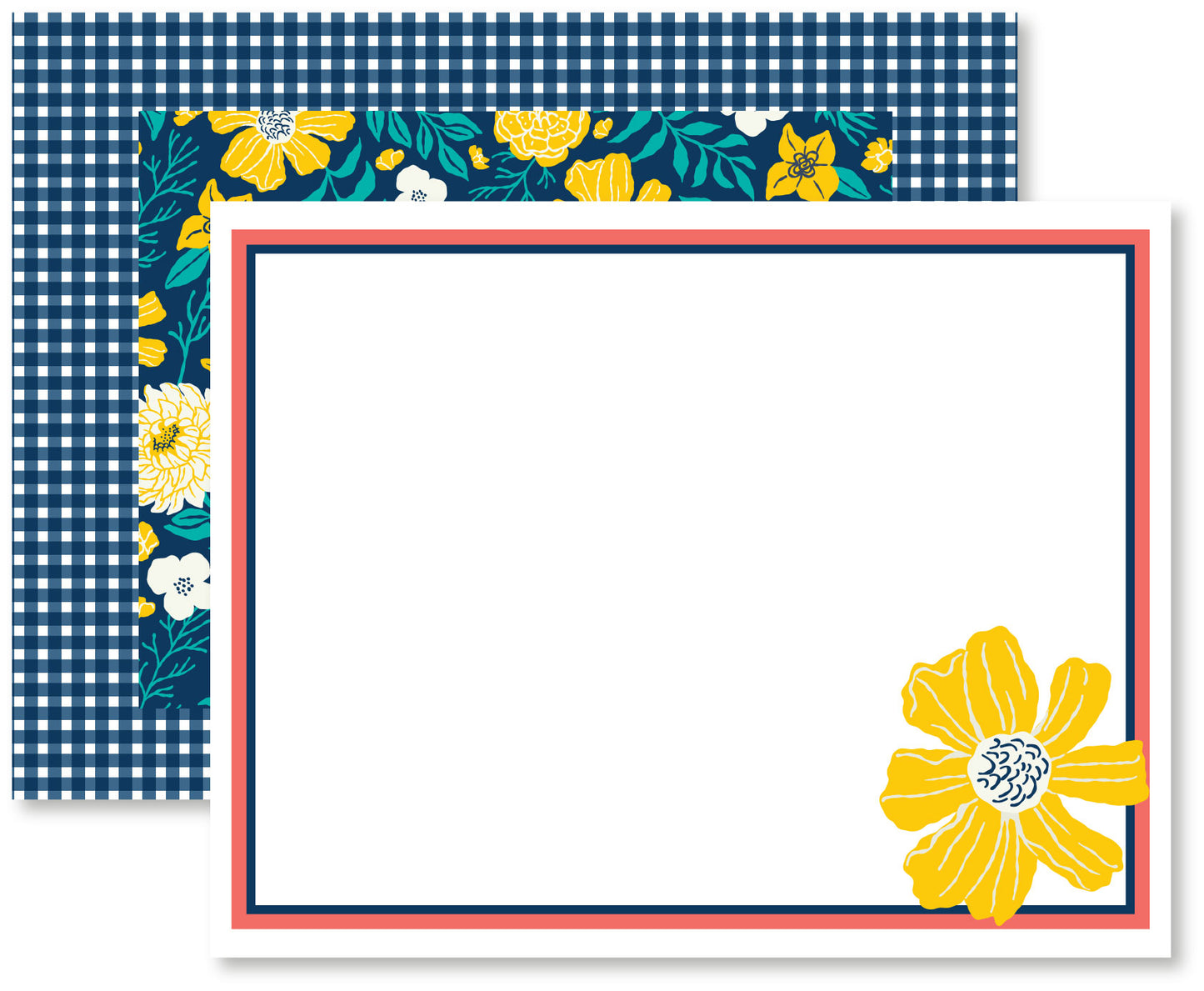 Seaside Garden Floral Flat Note Cards