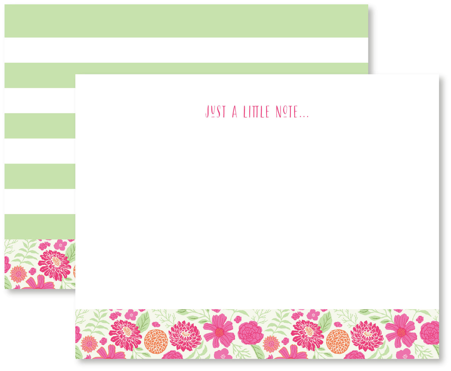 Citrus Crush Striped Flat Note Cards