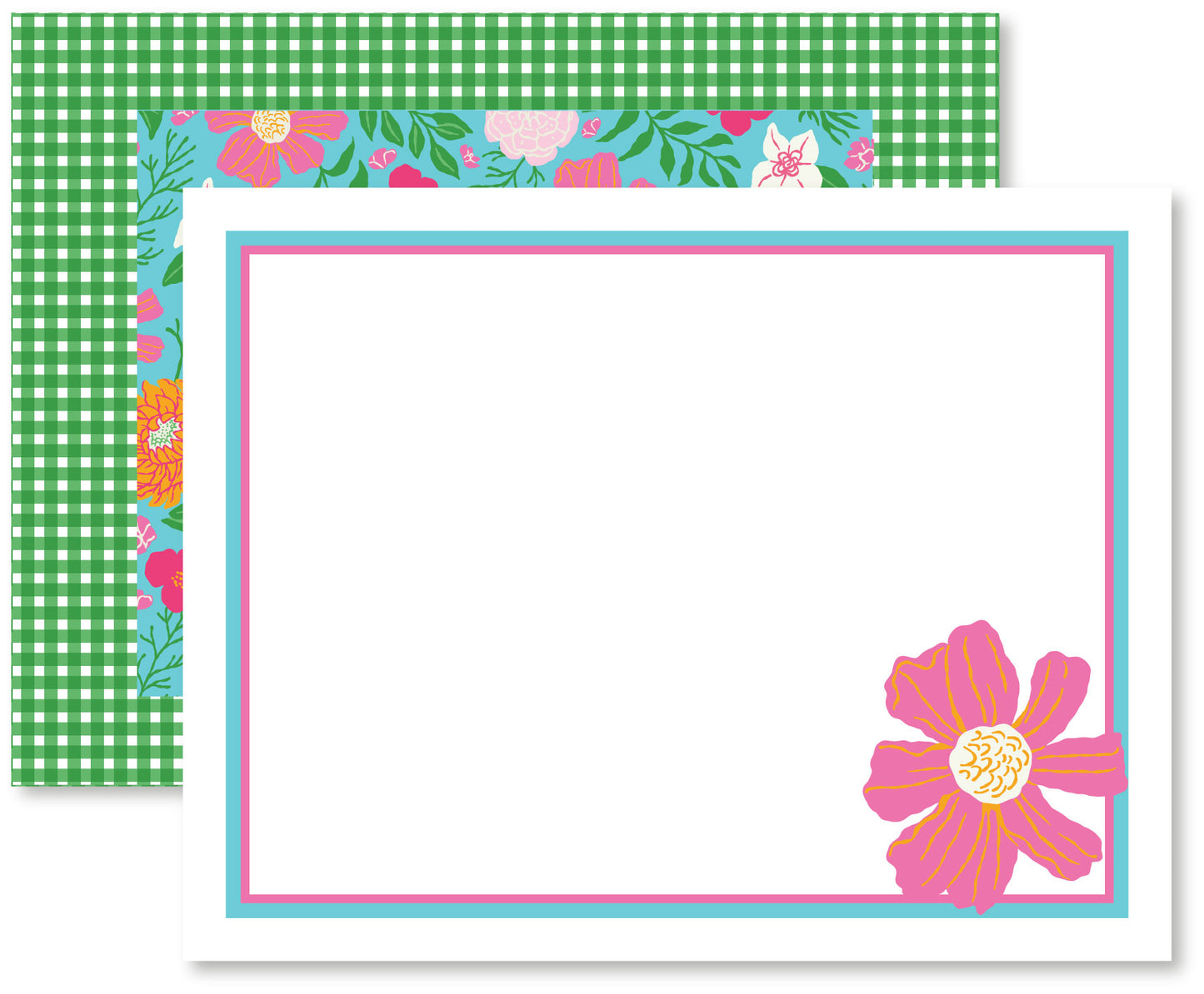 Tropical Party Floral Flat Note Cards