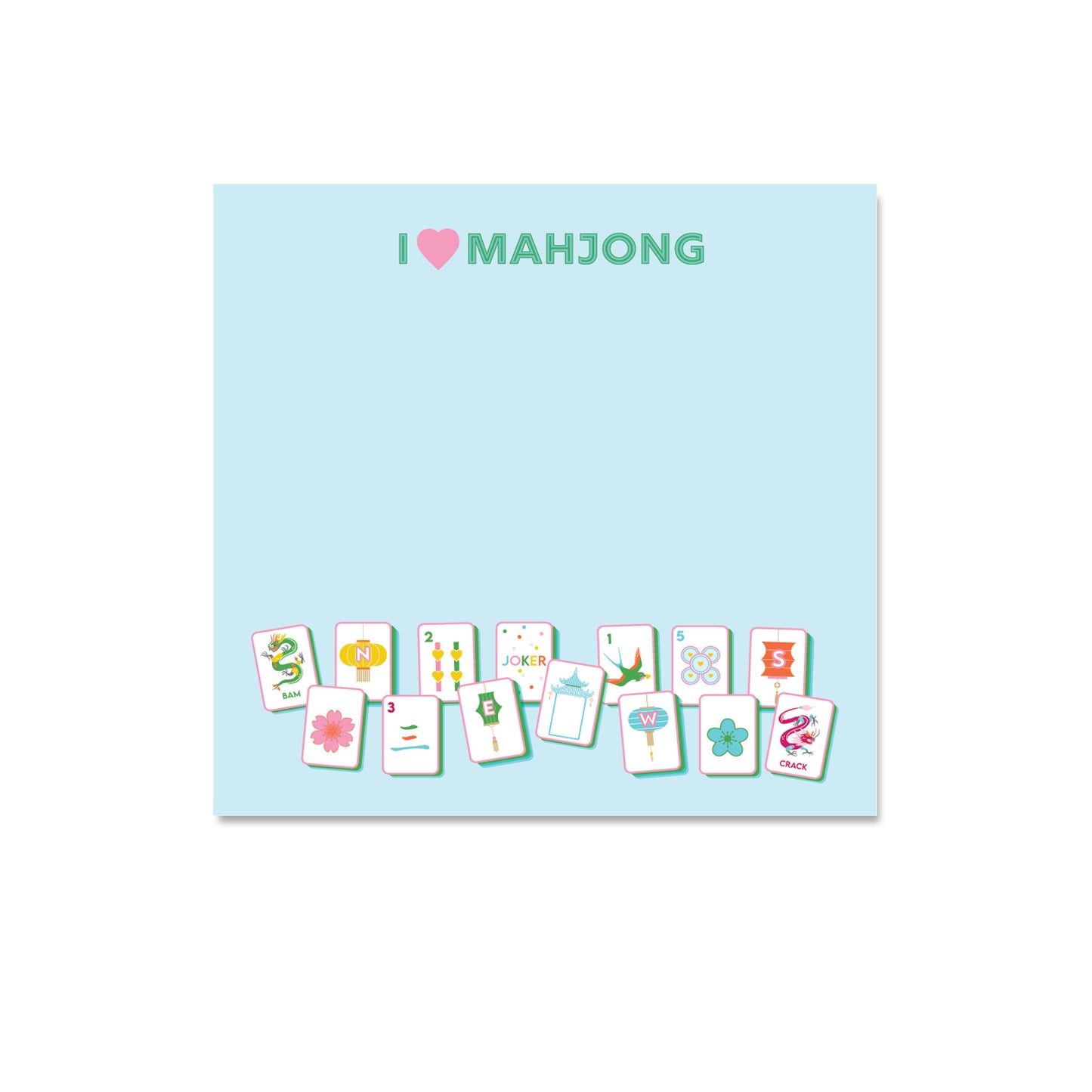 I Love Mahjong Notepad | Available in 5 Colors