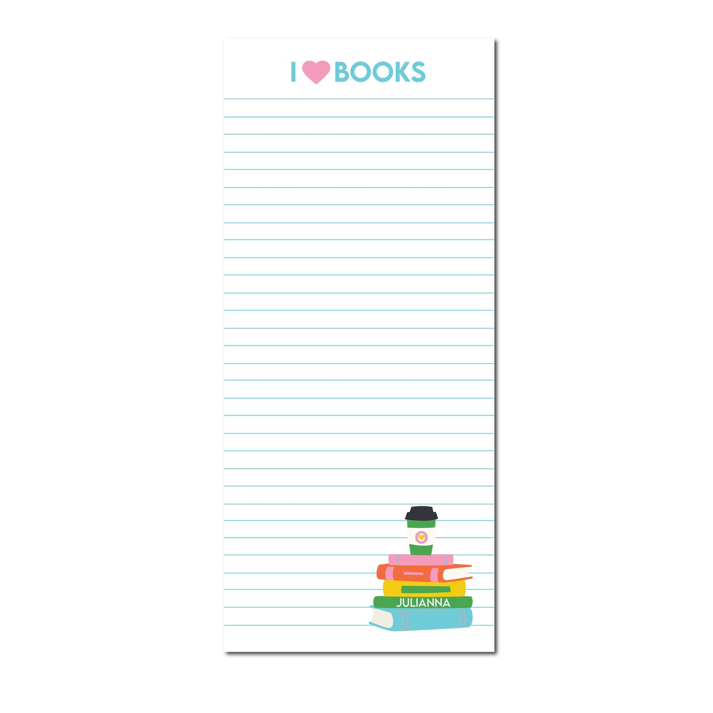 Book Lover Gift: I Heart Books Notepad