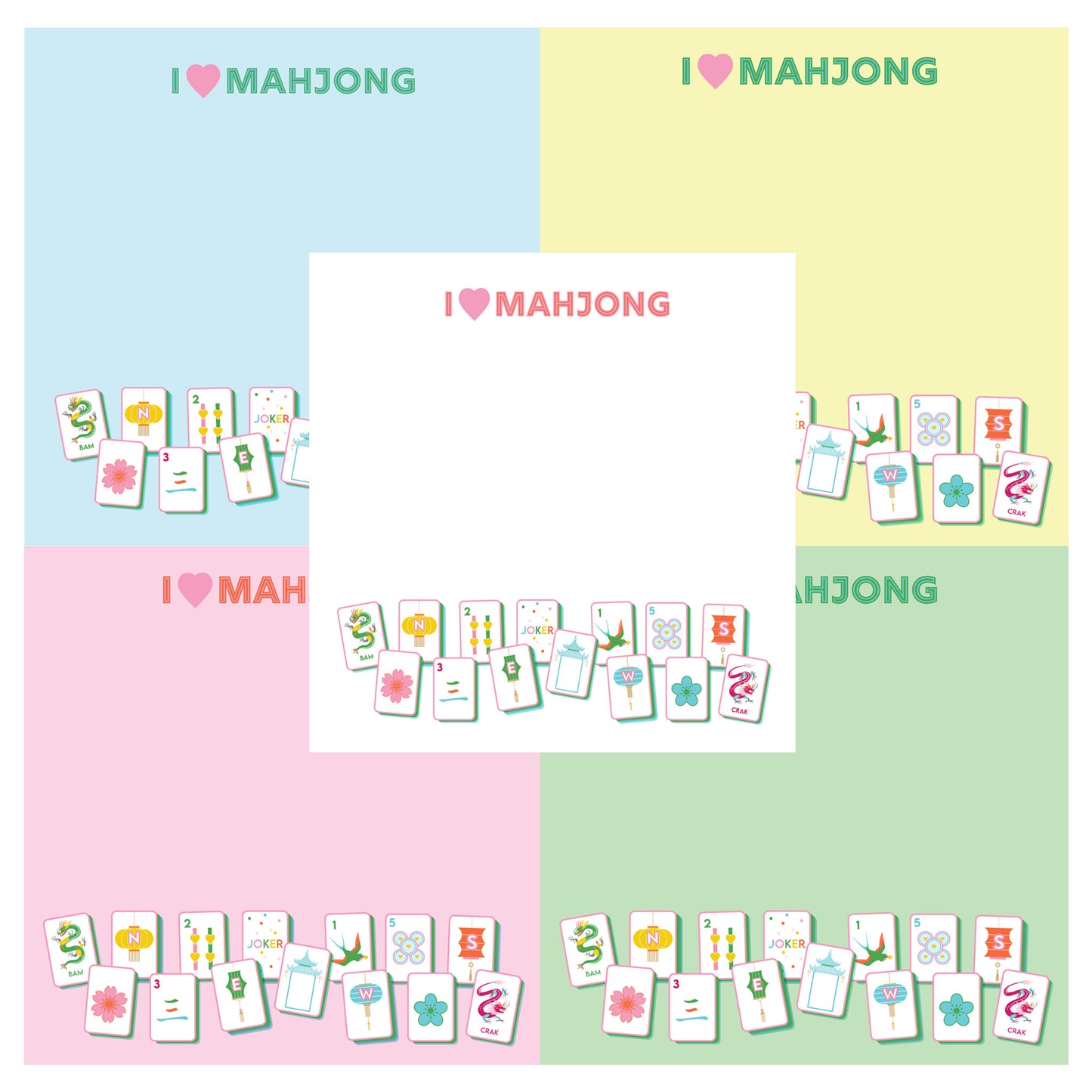 I Love Mahjong Notepad | Available in 5 Colors