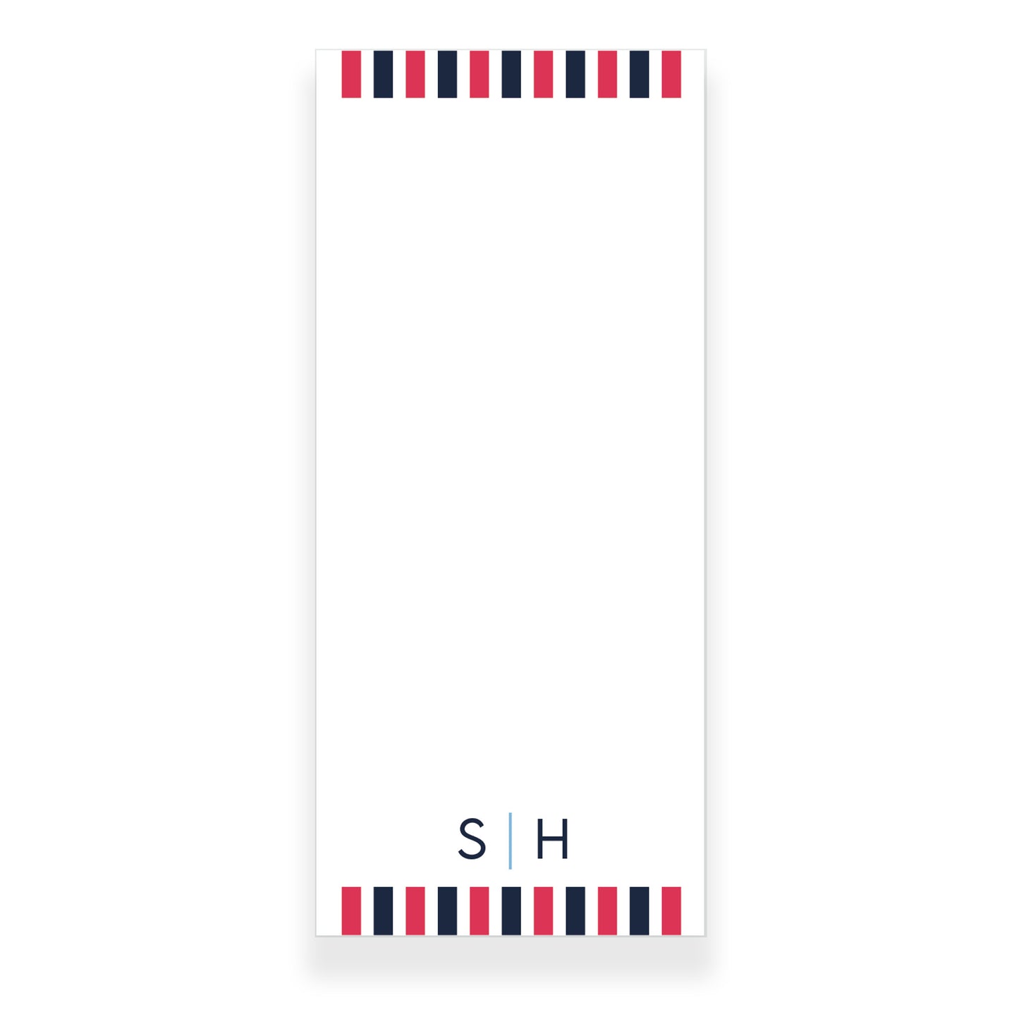 Red White & Blue Stripe Notepad 4 Sizes from Happy Yellow Paper