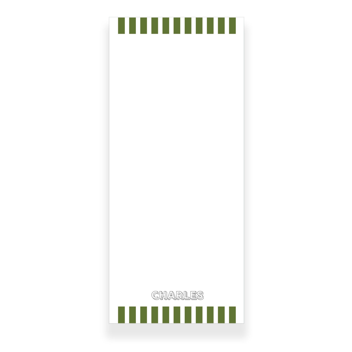 Forest Green Stripe Notepad 4 Sizes from Happy Yellow Paper