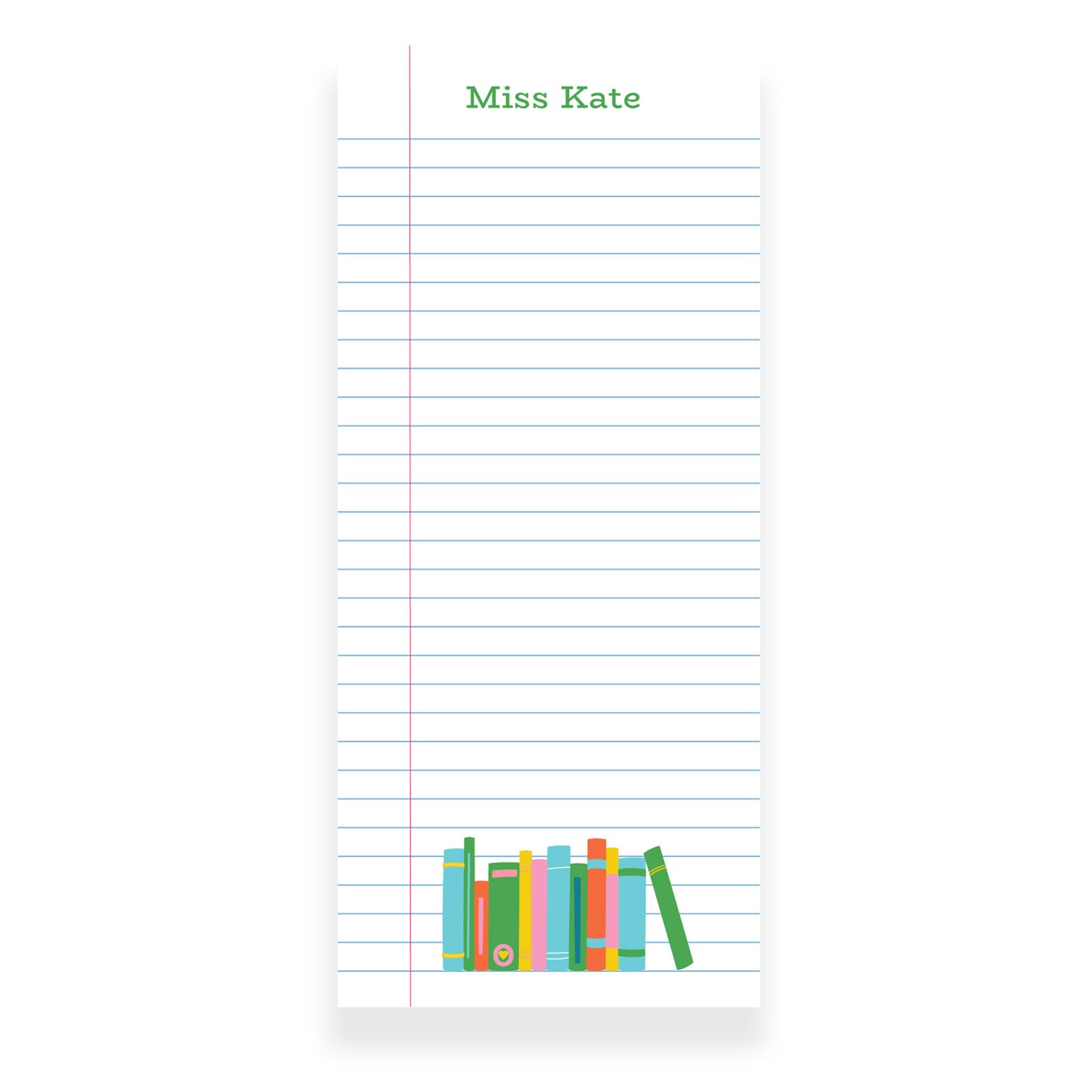 Notebook Lines Notepad with Books & Coffee