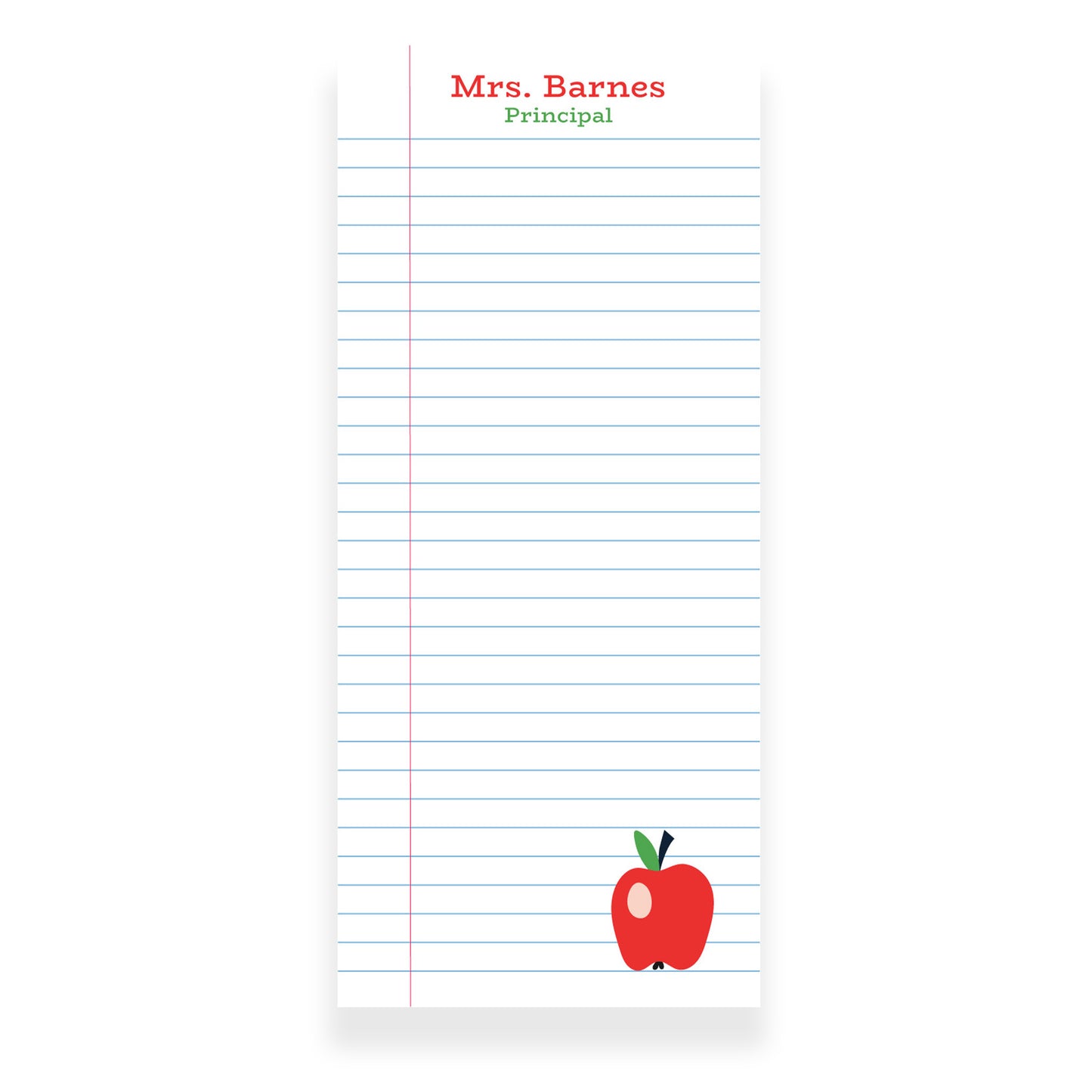 Notebook Lines Notepad with Apple