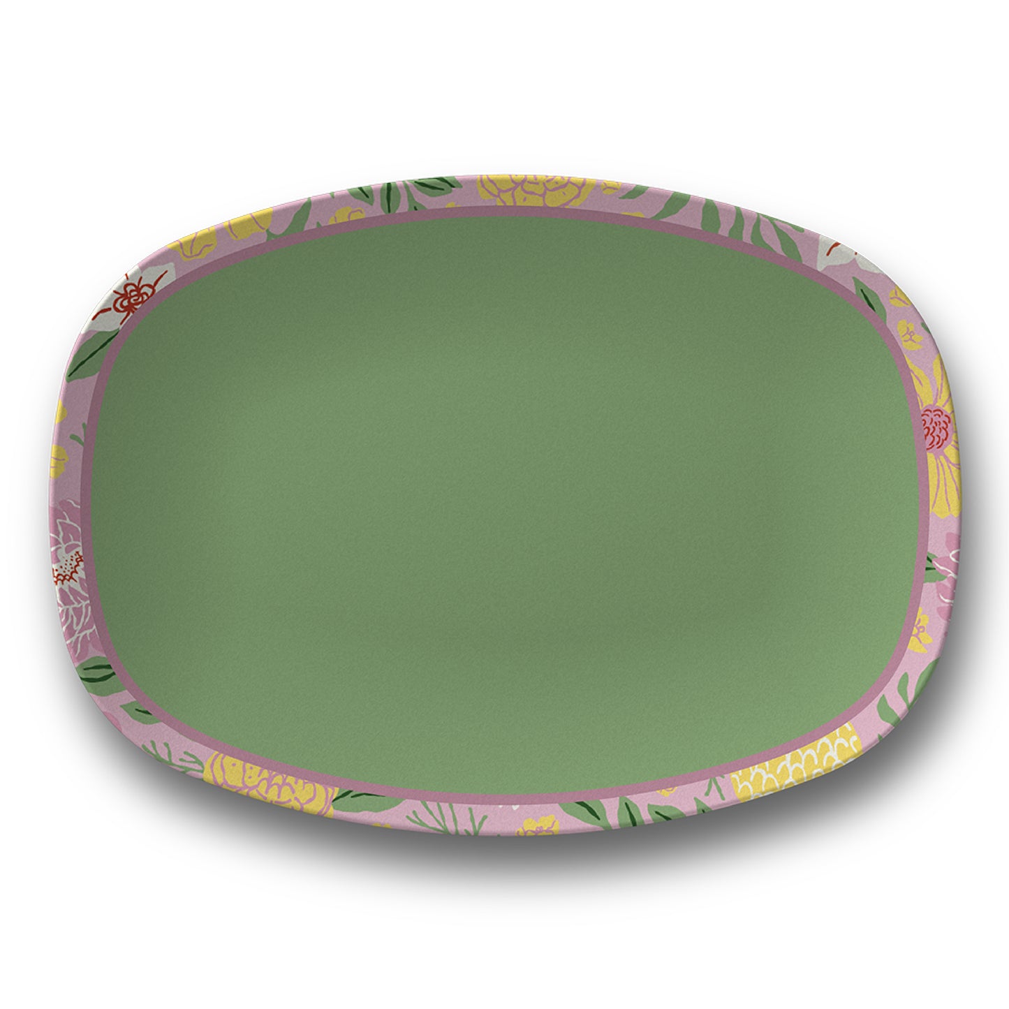 Petal Party Buttercup Blooms Floral Border Serving Platter from Happy Yellow Paper