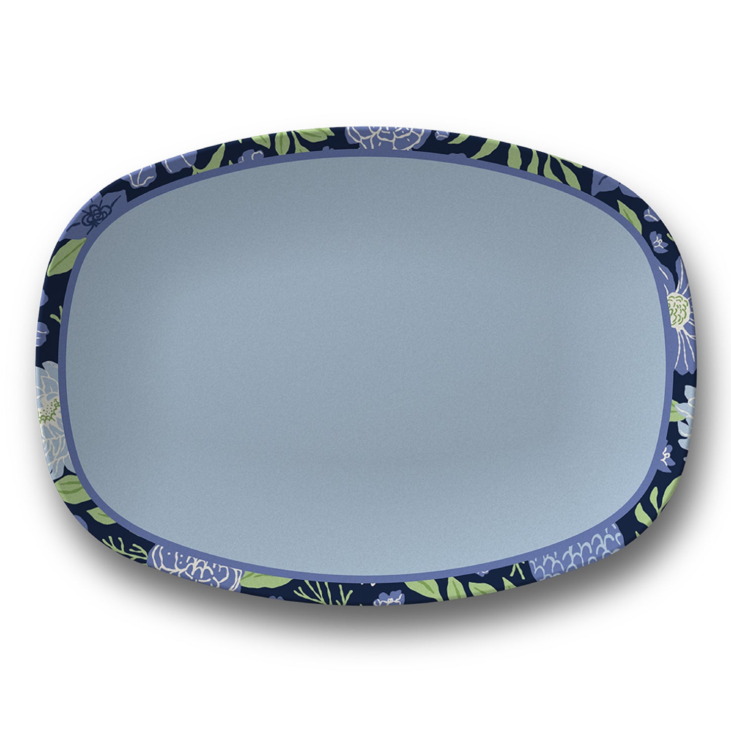 Petal Party Midnight Garden Floral Border Serving Platter from Happy Yellow Paper