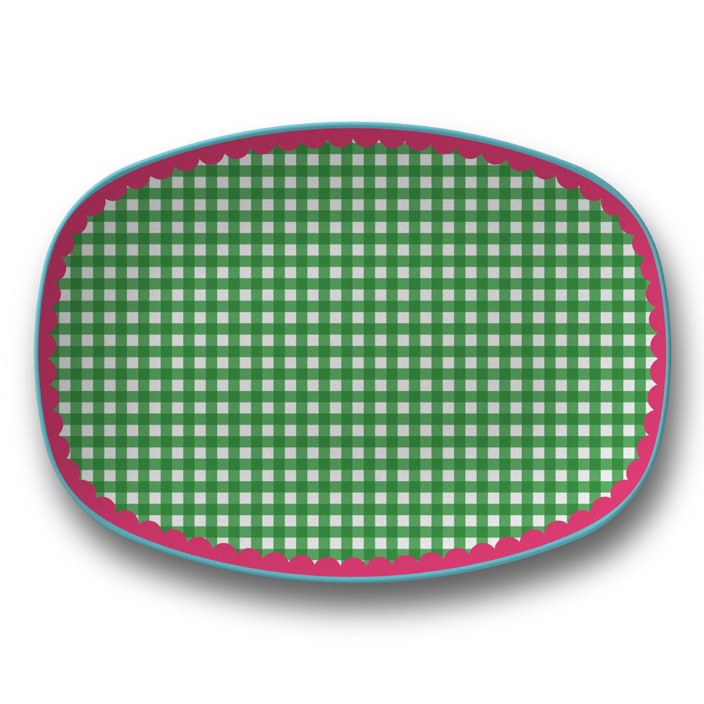 Petal Party Tropical Party Gingham Serving Platter from Happy Yellow Paper