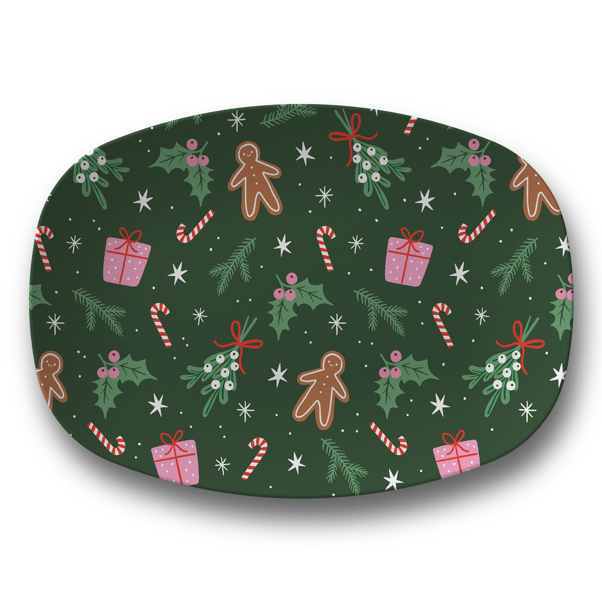 Gingerbread & Holly Christmas Serving Platter