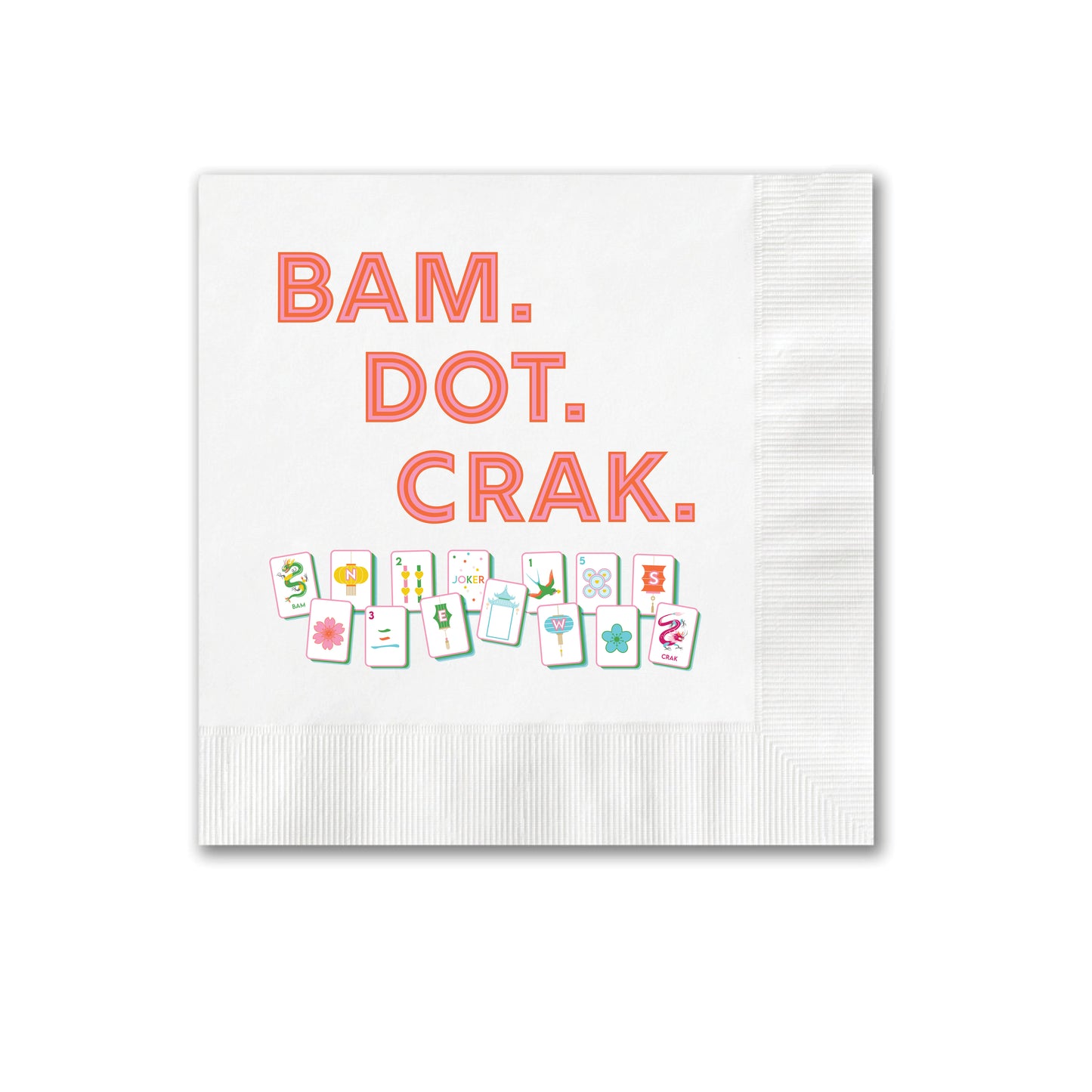 Mahjong Tile Cocktail Napkins – Set of 50 Disposable Beverage Napkins for Game Night Parties