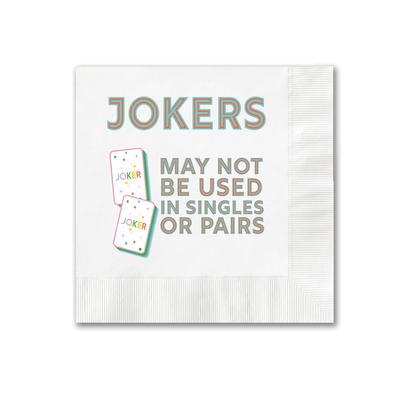 Mahjong Joker Cocktail Napkins – Set of 50 Disposable Beverage Napkins