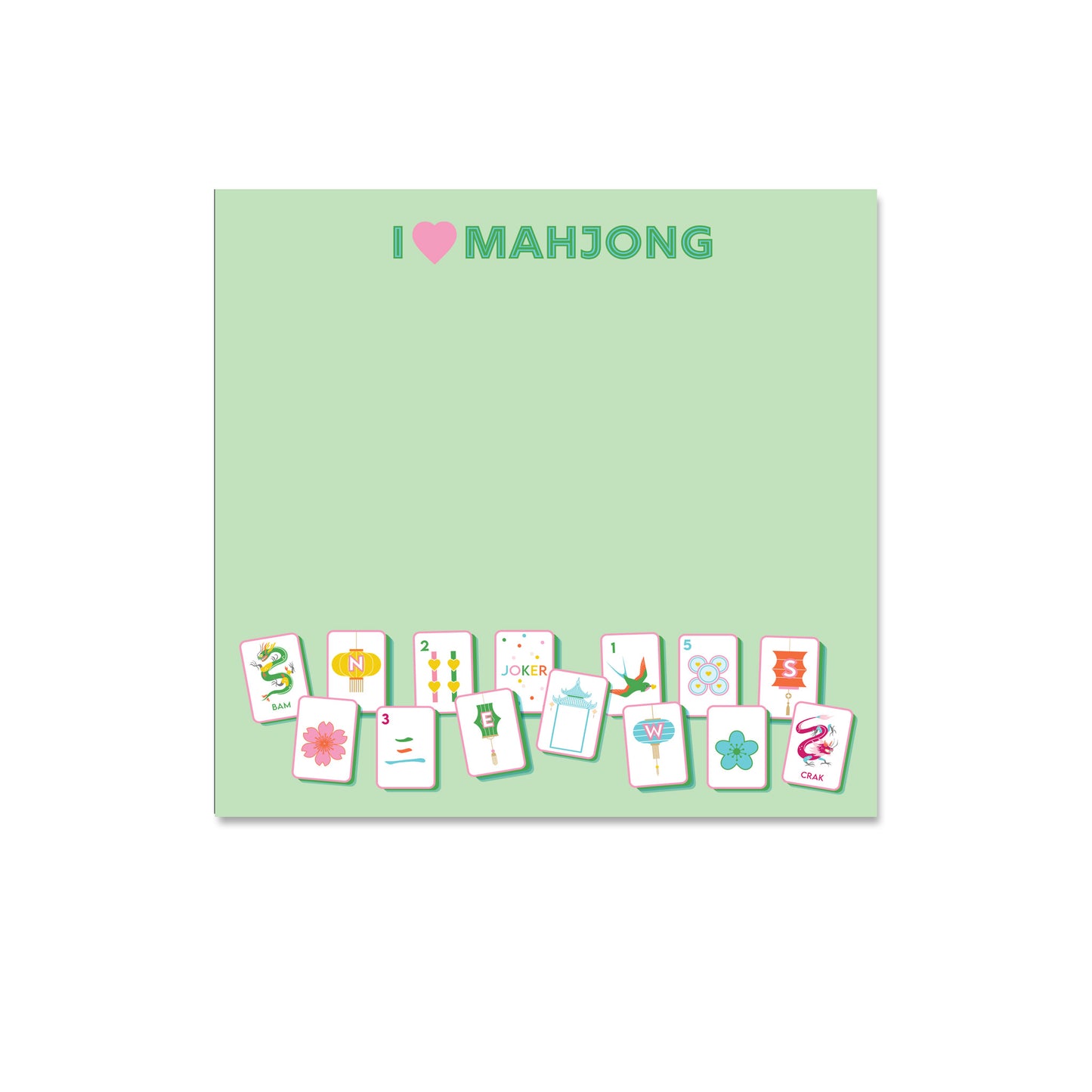 I Love Mahjong Notepad | Available in 5 Colors