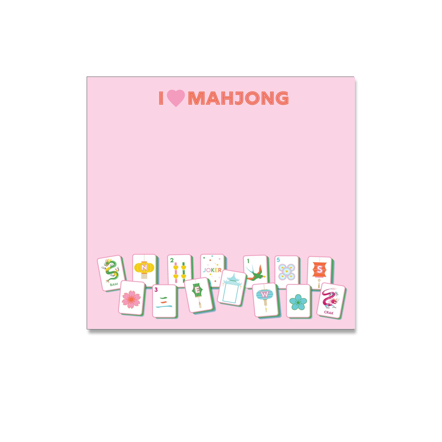I Love Mahjong Notepad | Available in 5 Colors