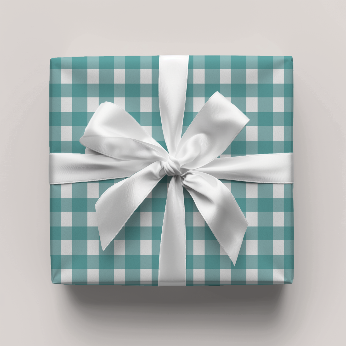 Teal Gingham Gift Wrap