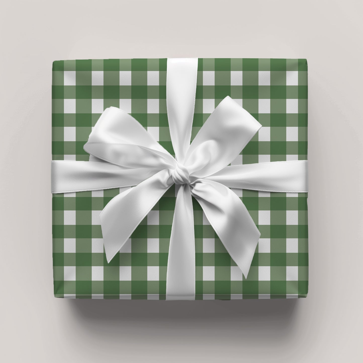 Hunter Green Gingham Gift Wrap