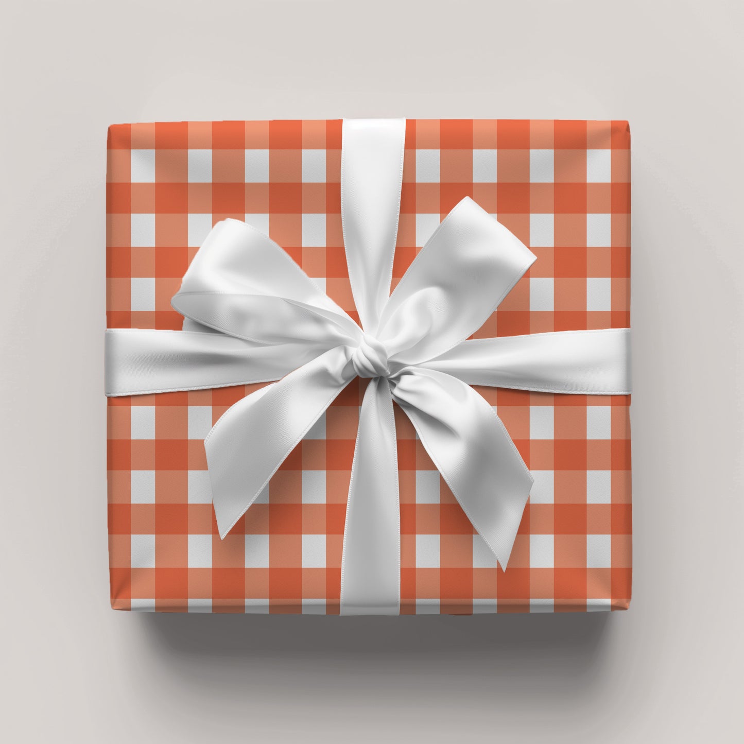 Orange Gingham Gift Wrap