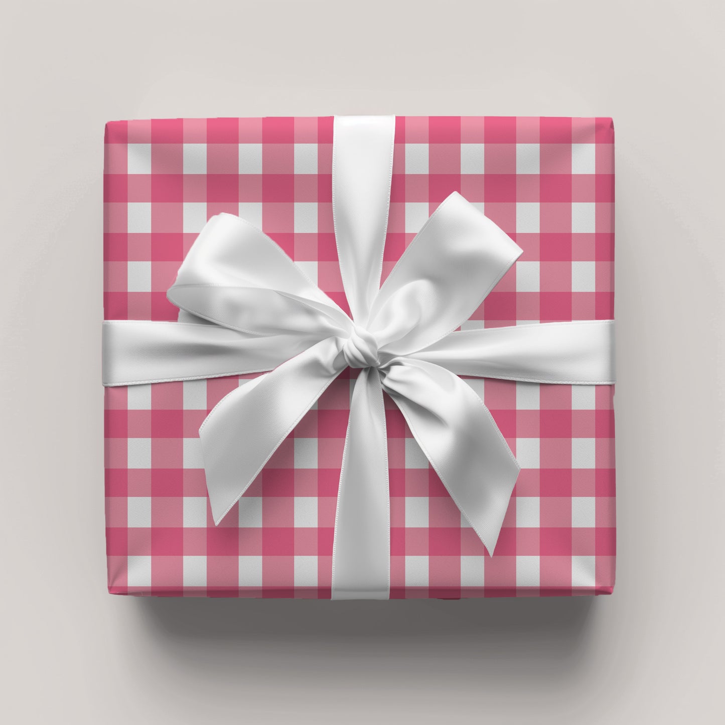 Magenta Gingham Gift Wrap