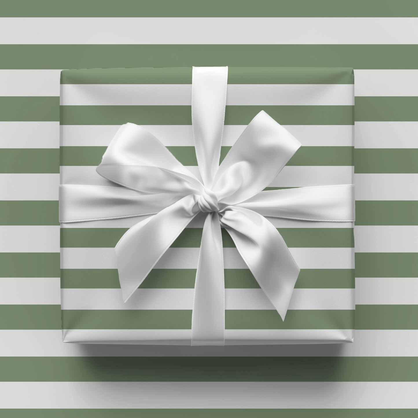 Hunter Green Stripes Gift Wrap