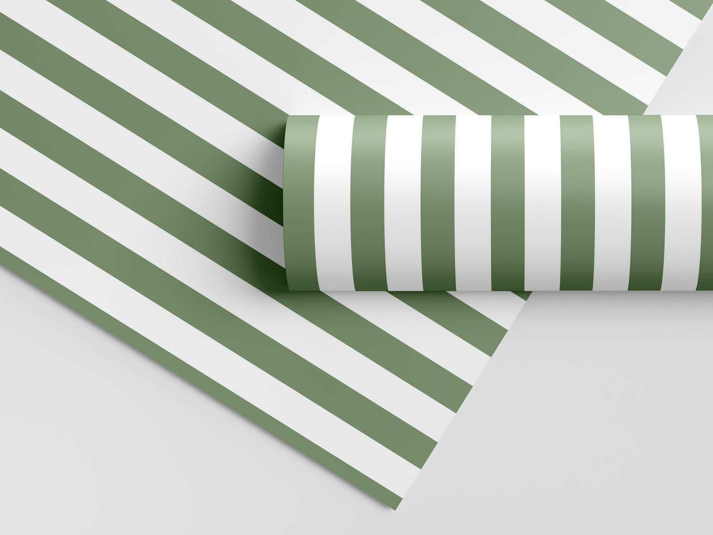 Hunter Green Stripes Gift Wrap
