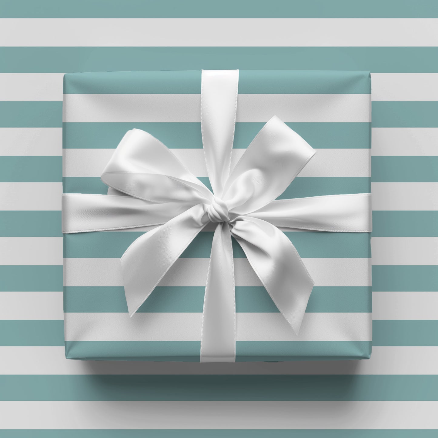 Teal Stripes Gift Wrap