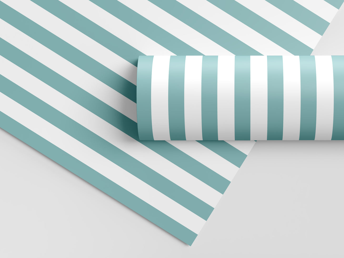 Teal Stripes Gift Wrap