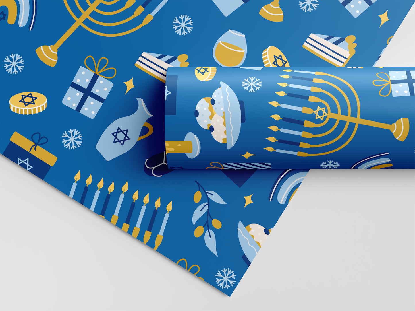 Happy Hanukkah Menorah Gift Wrap Sheets