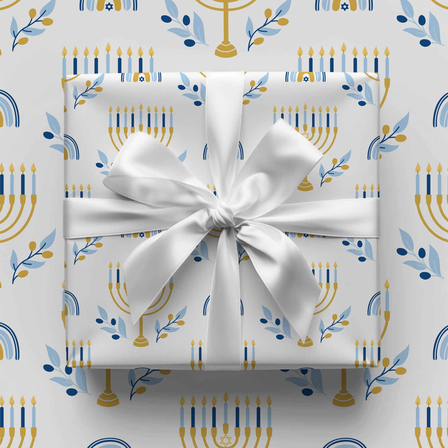 Hanukkah Menorah Gift Wrap Sheets