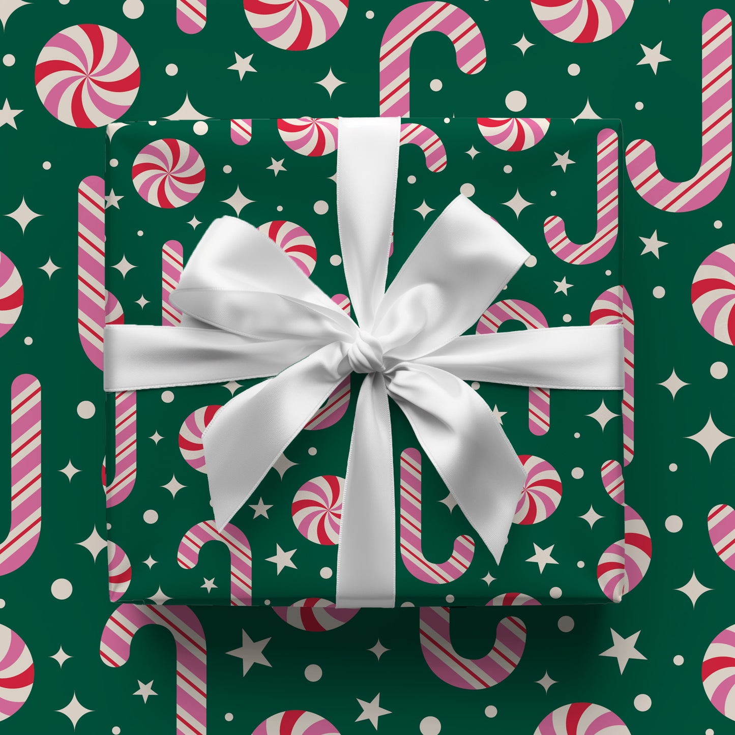 Christmas Candy Cane Gift Wrap Sheets