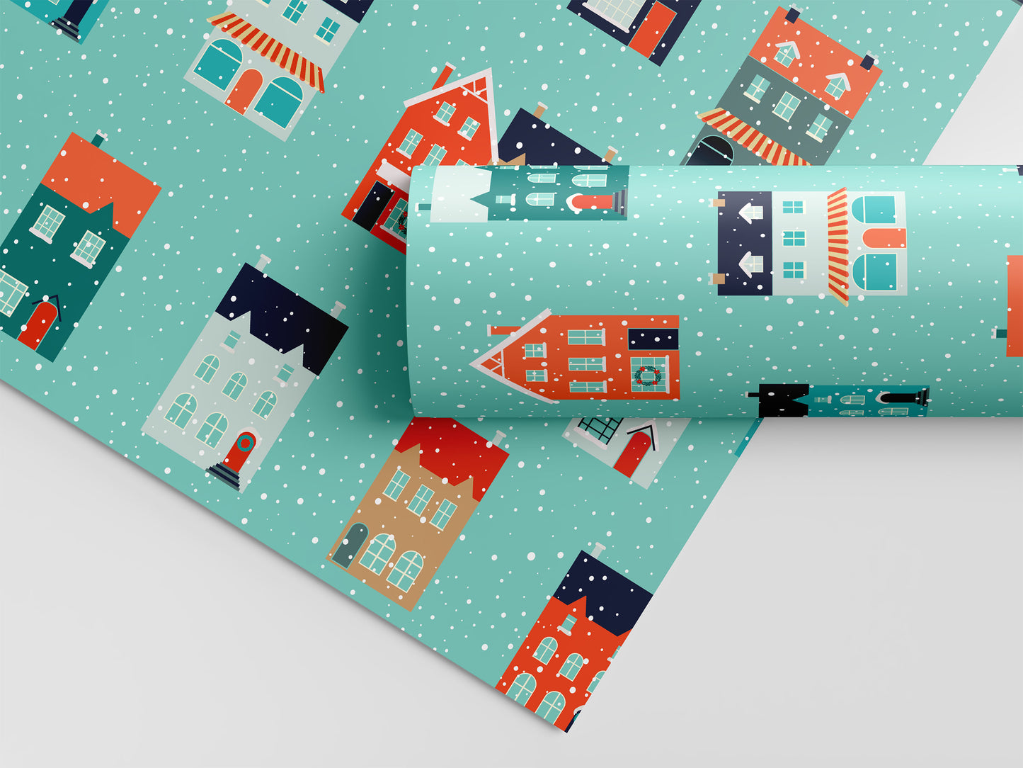 Christmas Winter House Gift Wrap Sheets