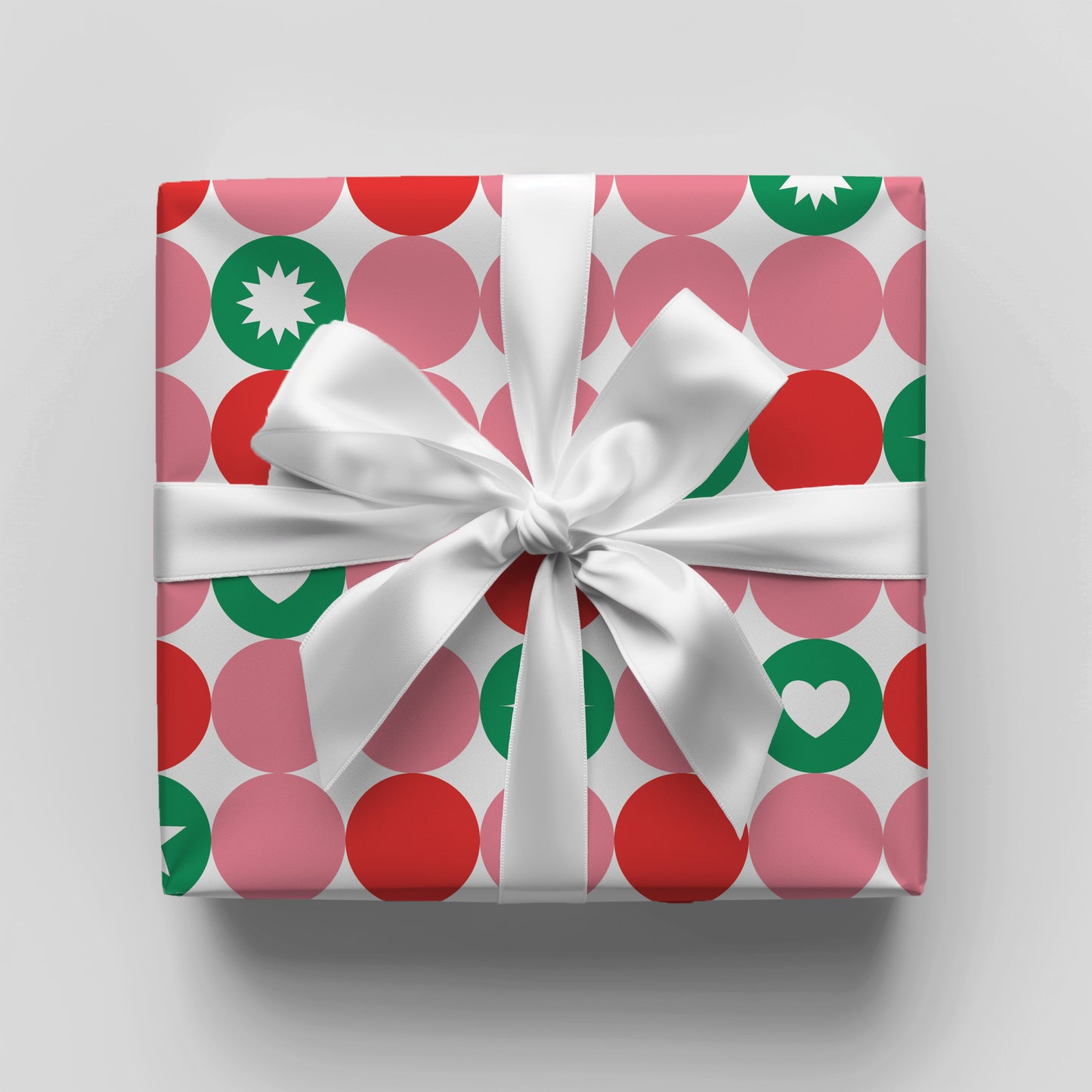 Christmas Red & Green Polka Dot Gift Wrap Sheets