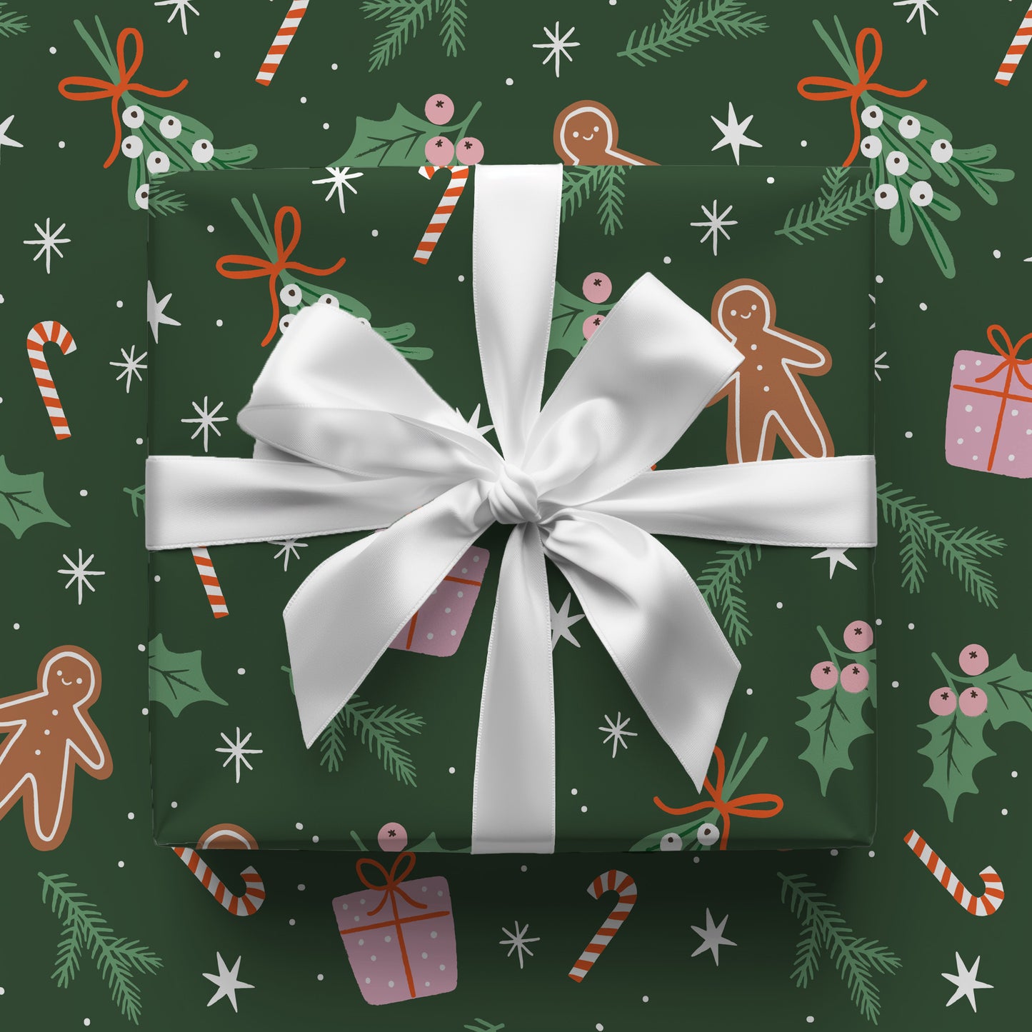 Christmas Gingerbread Man Gift Wrap Sheets