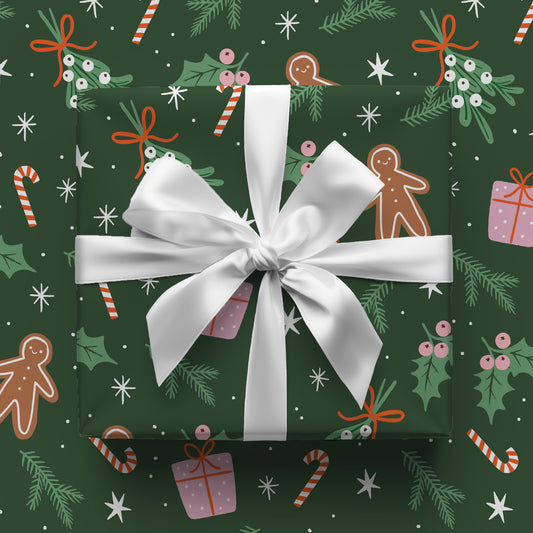 Christmas Gingerbread Man Gift Wrap Sheets