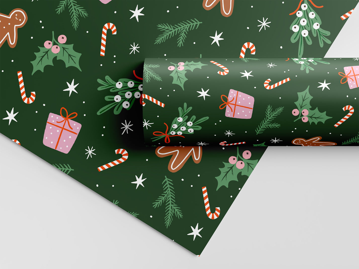 Christmas Candy Cane Gift Wrap Sheets