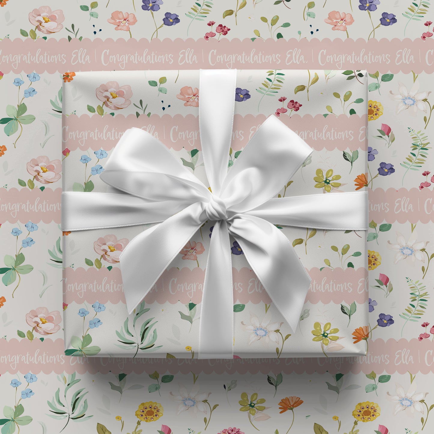 Spring Flowers in Blush Gift Wrap