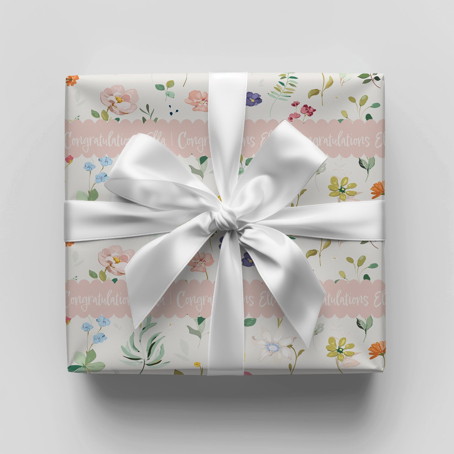 Spring Flowers in Blush Gift Wrap