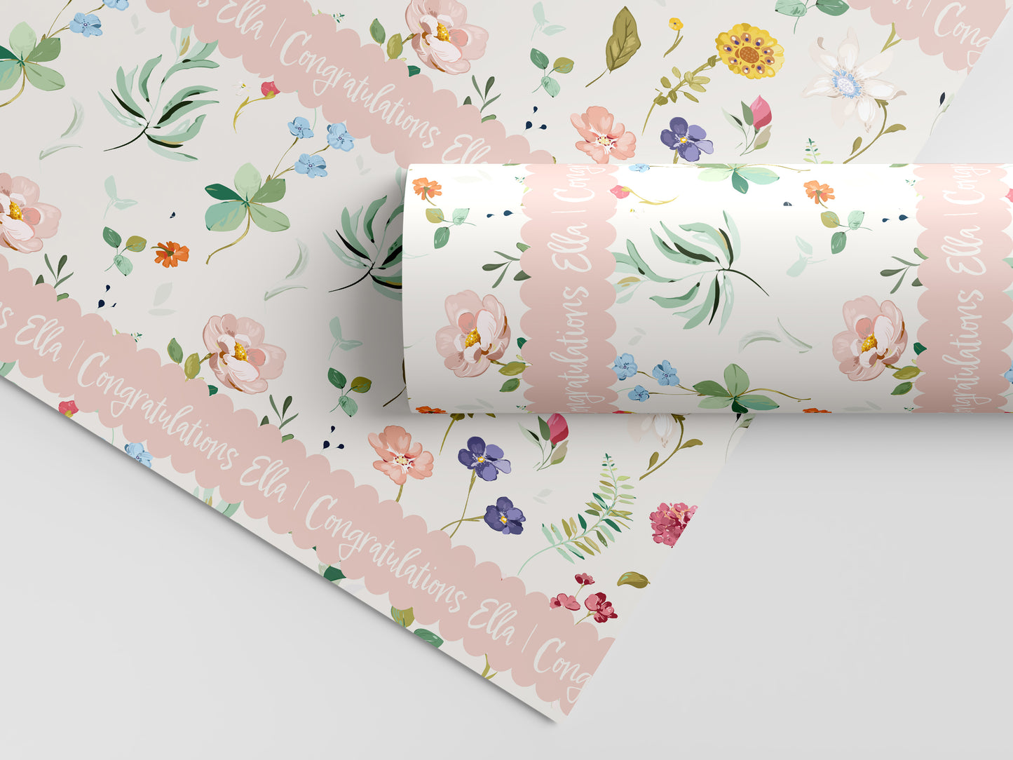 Spring Flowers in Blush Gift Wrap