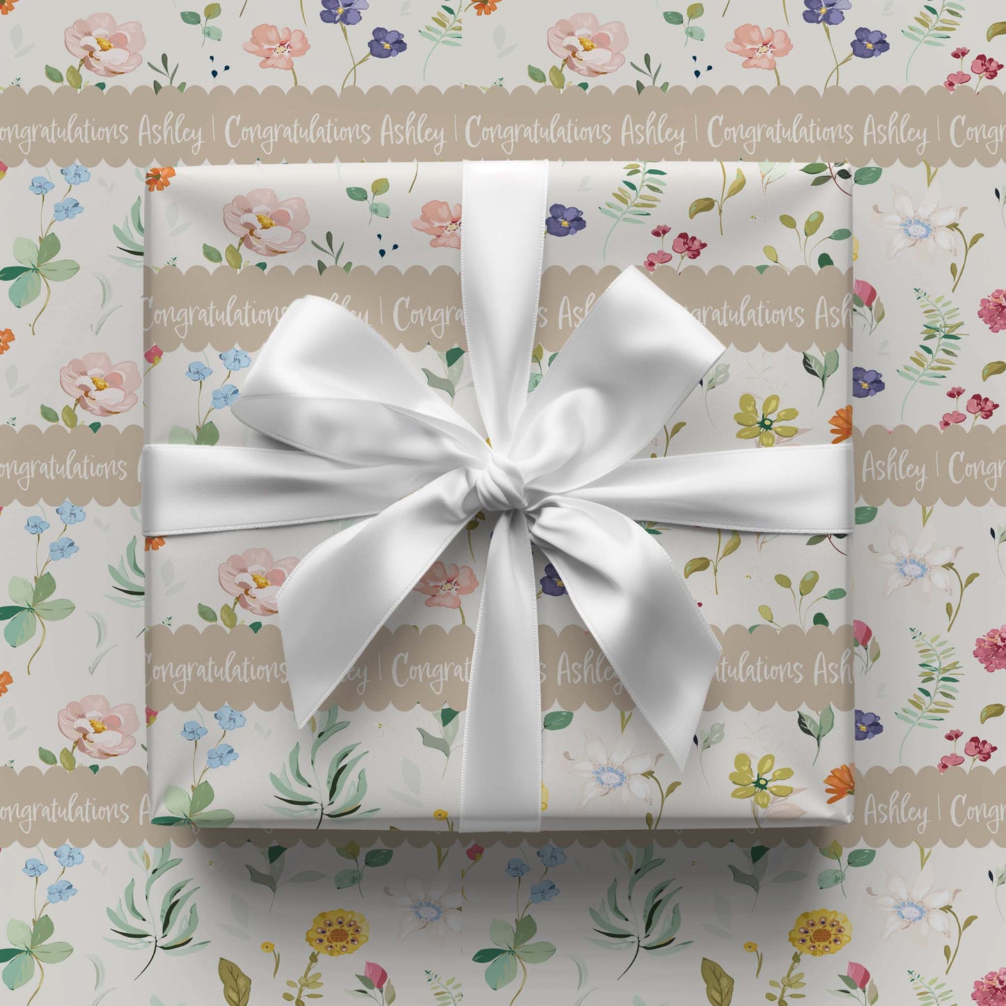 Spring Flowers in Champagne Gift Wrap