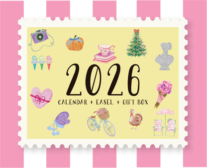 2026 Happy Yellow Paper Desktop Calendar