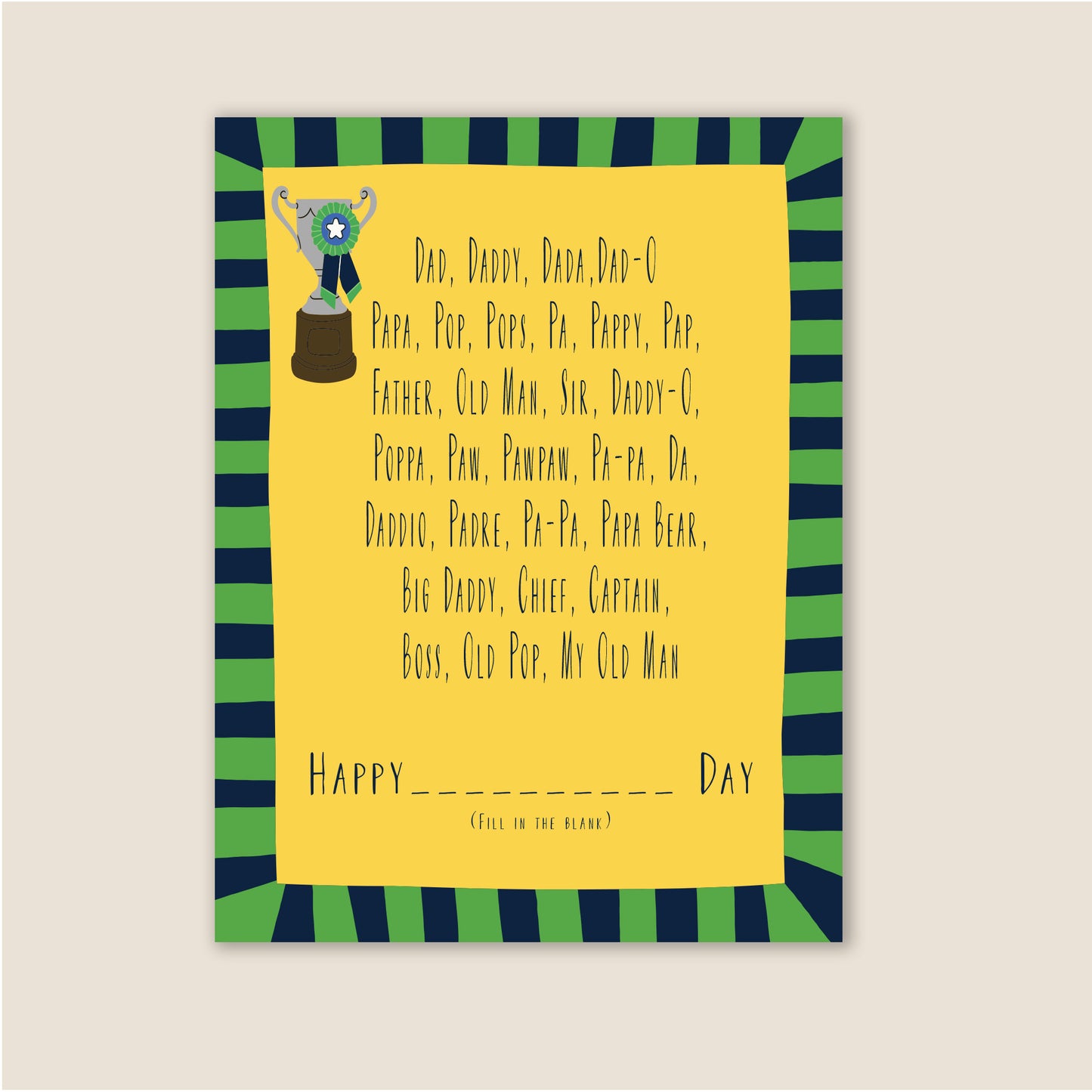Greeting Card | Father's Day Fill In The Blank
