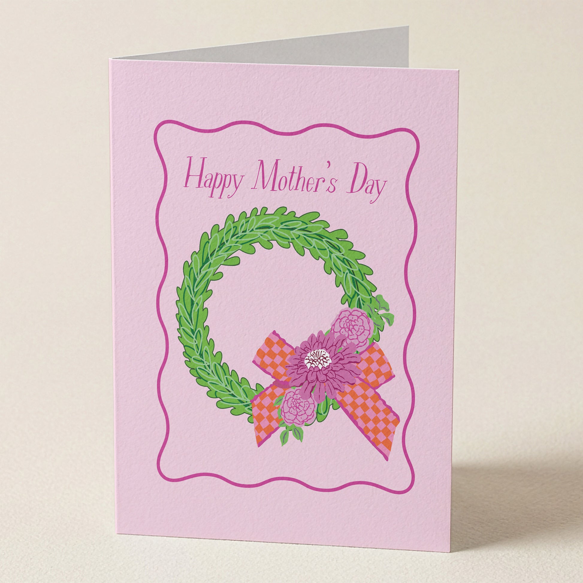 Happy Mother's Day Wreath & Flowers Greeting Card from Happy Yellow Paper