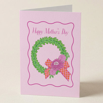 Happy Mother's Day Wreath & Flowers Greeting Card from Happy Yellow Paper