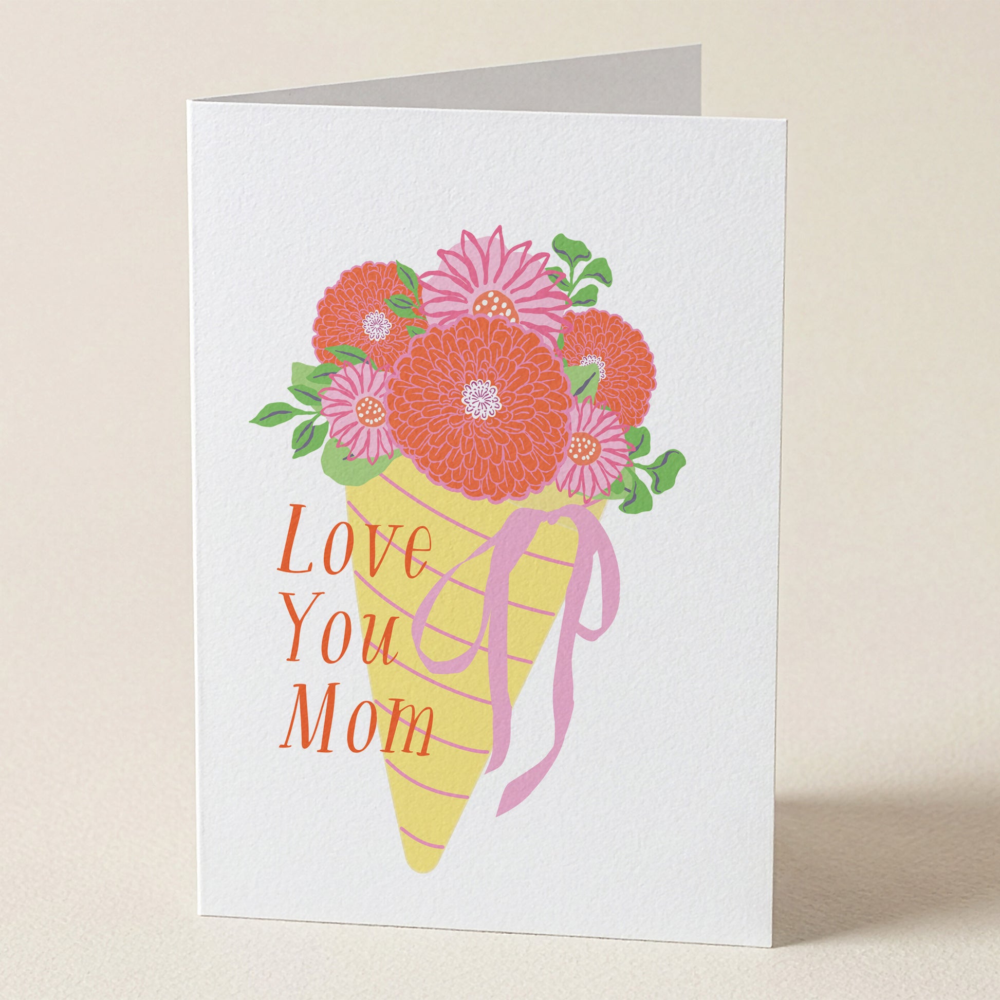 Love You Mom Greeting Card from Happy Yellow Paper