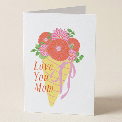 Love You Mom Greeting Card from Happy Yellow Paper