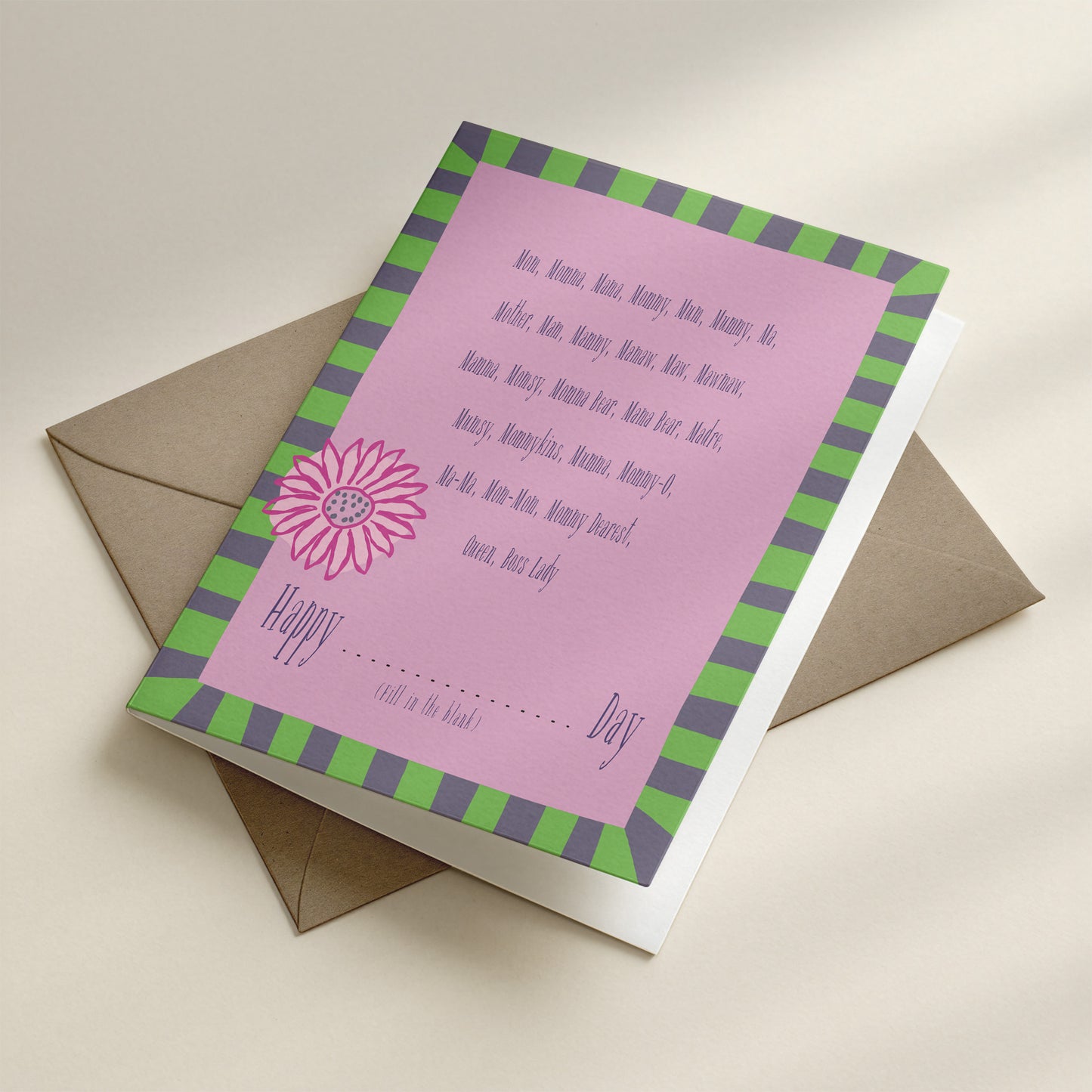 Mother's Day Fill In The Blank Greeting Card