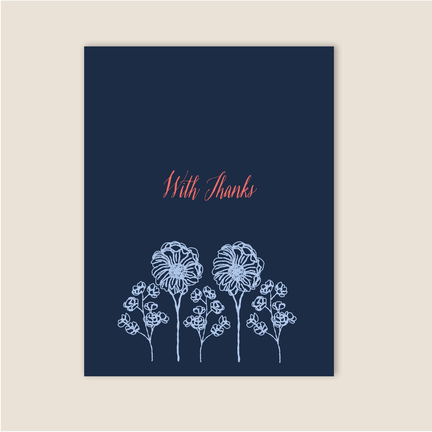 With Thanks & Flowers Greeting Card