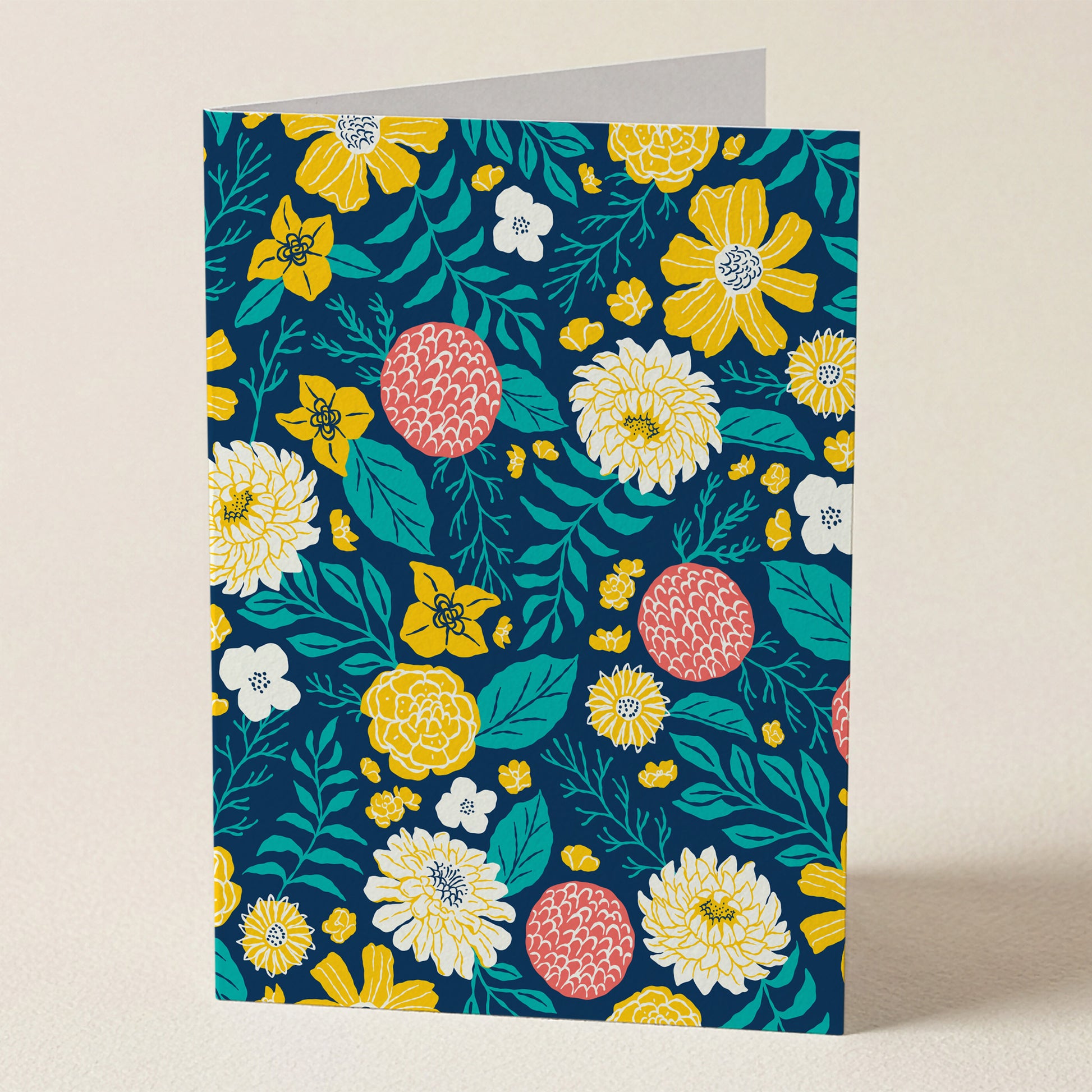 Floral Blank Card Seaside Garden Greeting Card from Happy Yellow Paper