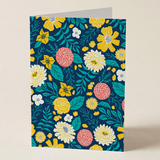 Floral Blank Card Seaside Garden Greeting Card from Happy Yellow Paper